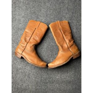 Mens Boots Frye Western Cowboy Brown Leather USA Made, Size US 11 D